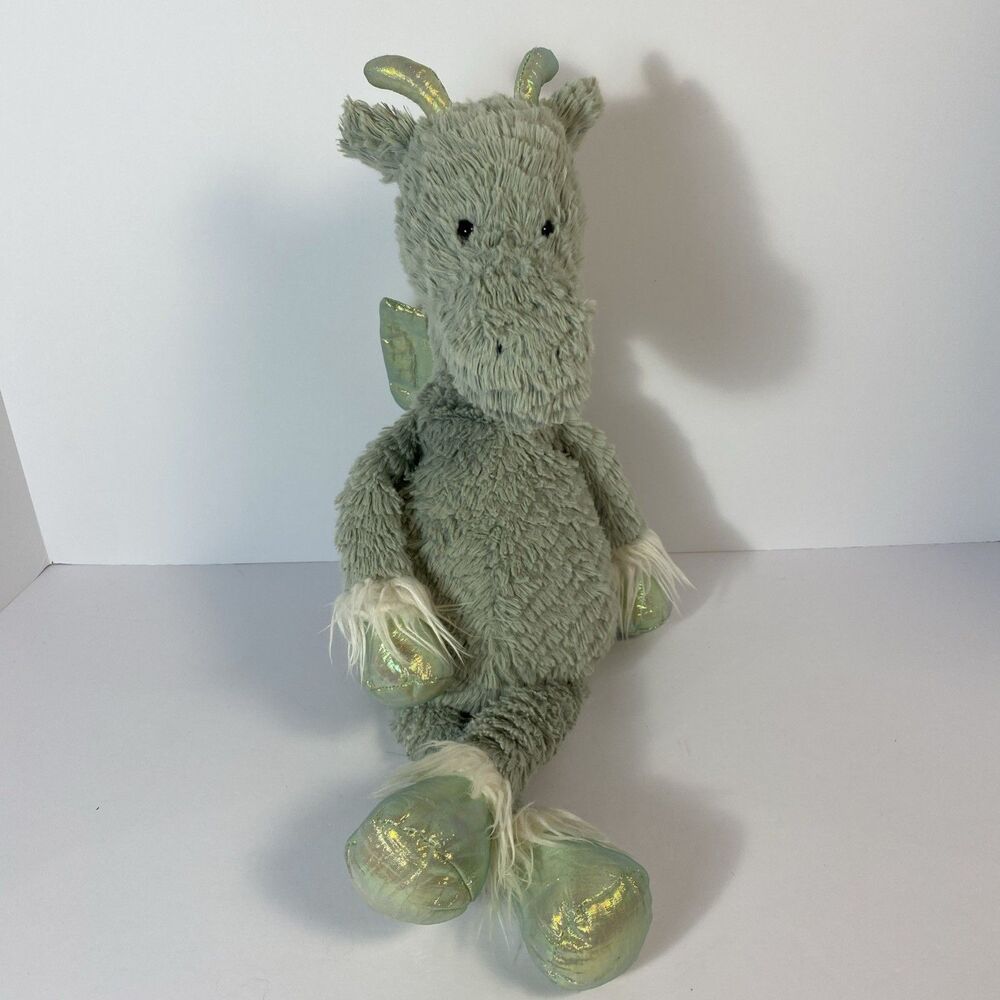 Jellycat Dainty Dragon Sage Green Iridescent 18" Plush Retired Rare